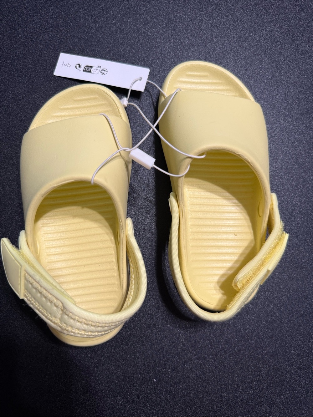Zara Kids Pale Yellow Slide Sandals with Back Strap